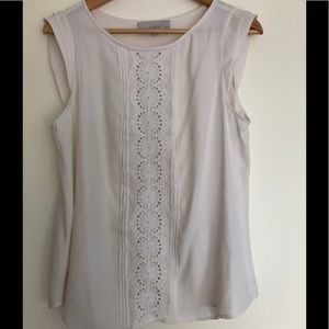 LOFT Sleeveless Top with Crochet Detail